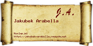 Jakubek Arabella névjegykártya